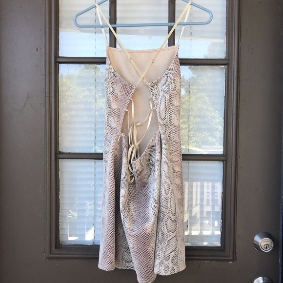 Lumiere Snake Skin Dress Open Back with Crisscross Straps Size Medium/Large - Picture 3 of 4